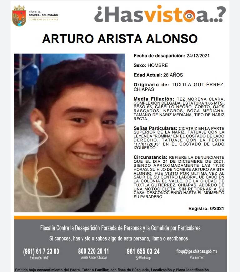 Familiares buscan a Arturo Arista, repartidor de pollos desaparecido en Tuxtla  Gtz - El Heraldo de Chiapas | Noticias Locales, Policiacas, sobre México,  Chiapas y el Mundo